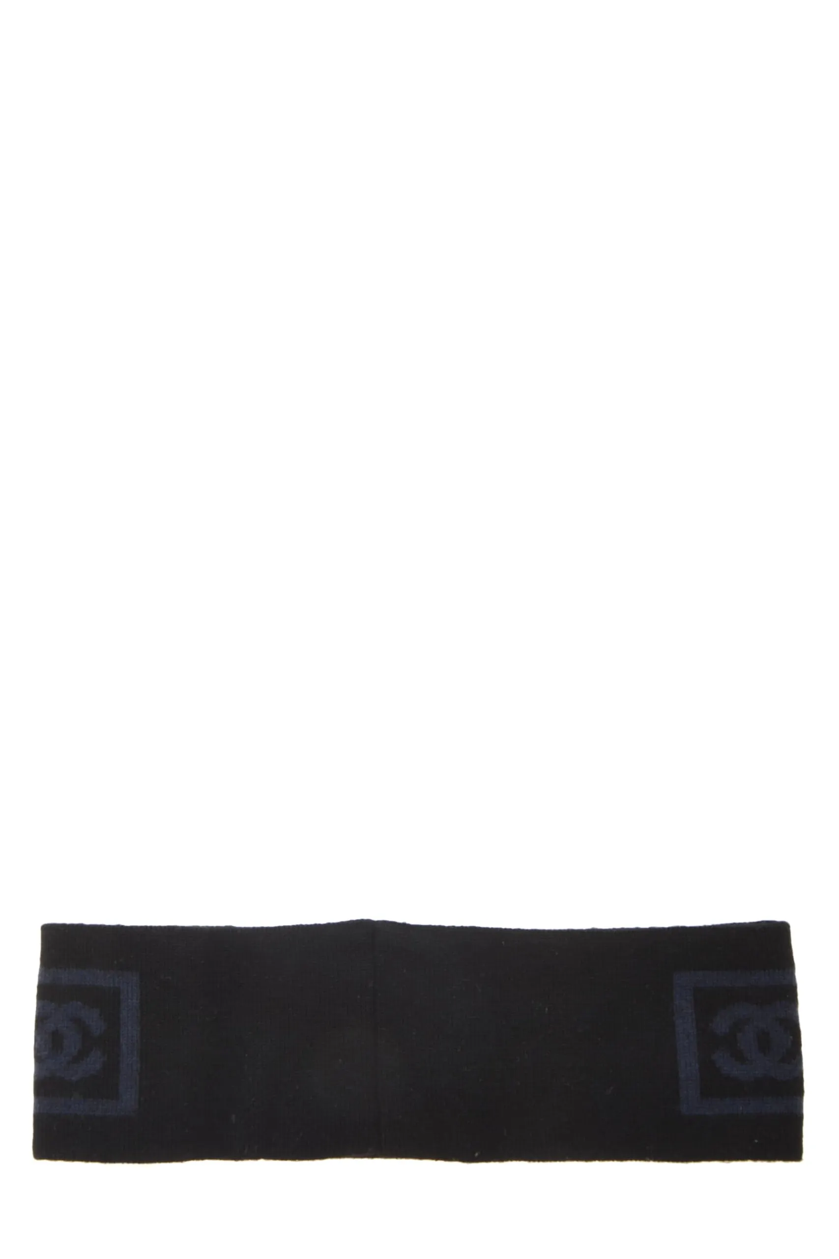 Chanel,  Black & Blue Wool Sport Ligne Headband, Black