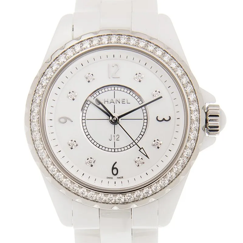 Chanel J12 White Dial White Ceramic Ladies Watch H3110