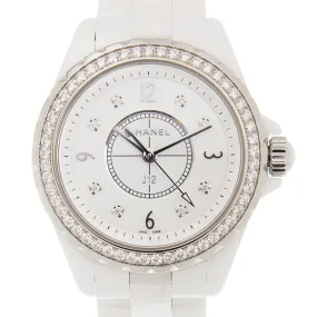 Chanel J12 White Dial White Ceramic Ladies Watch H3110