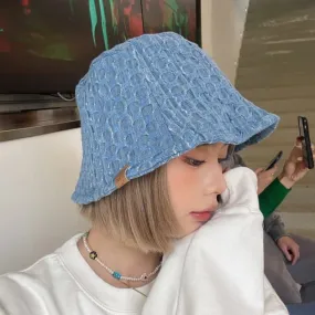 Checker Denim Bucket Hat