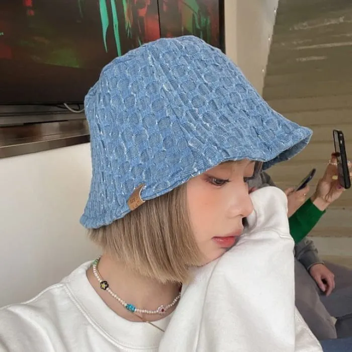 Checker Denim Bucket Hat