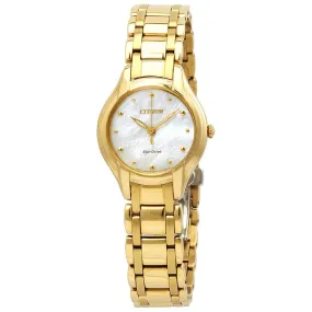 Citizen Silhouette Eco-Drive Mother of Pearl Gold-Tone Stainless Steel Ladies Watch EM0282-56D