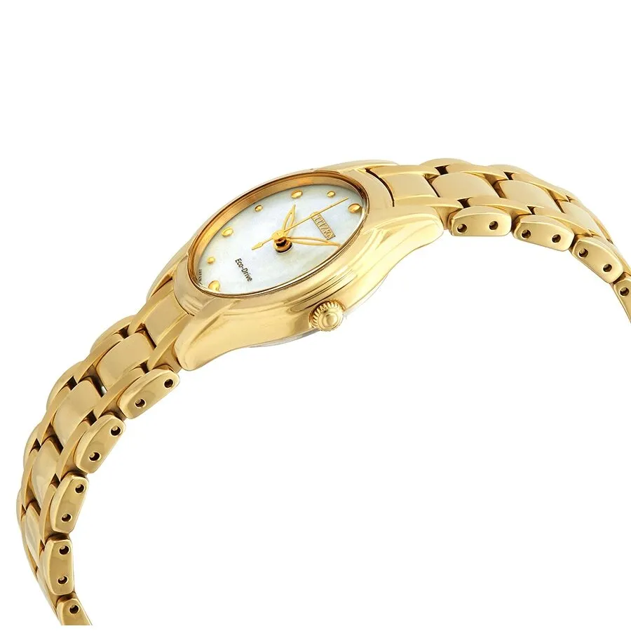 Citizen Silhouette Eco-Drive Mother of Pearl Gold-Tone Stainless Steel Ladies Watch EM0282-56D
