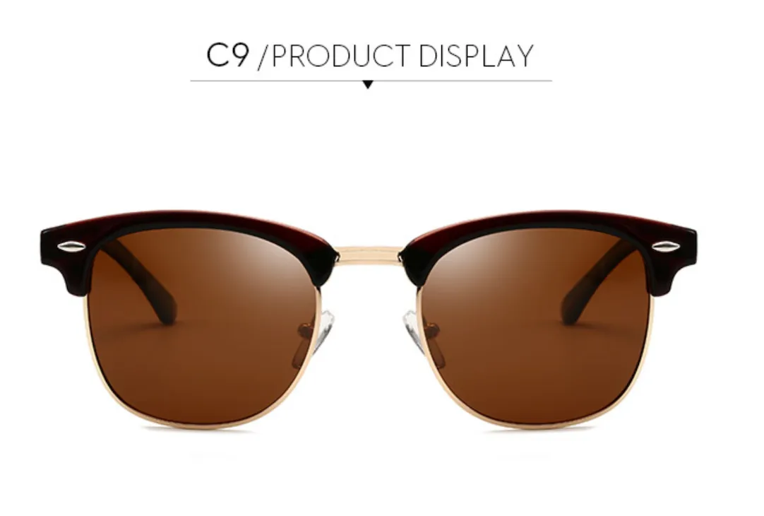 Classic Semi Rimless Designer Sunglasses for Men