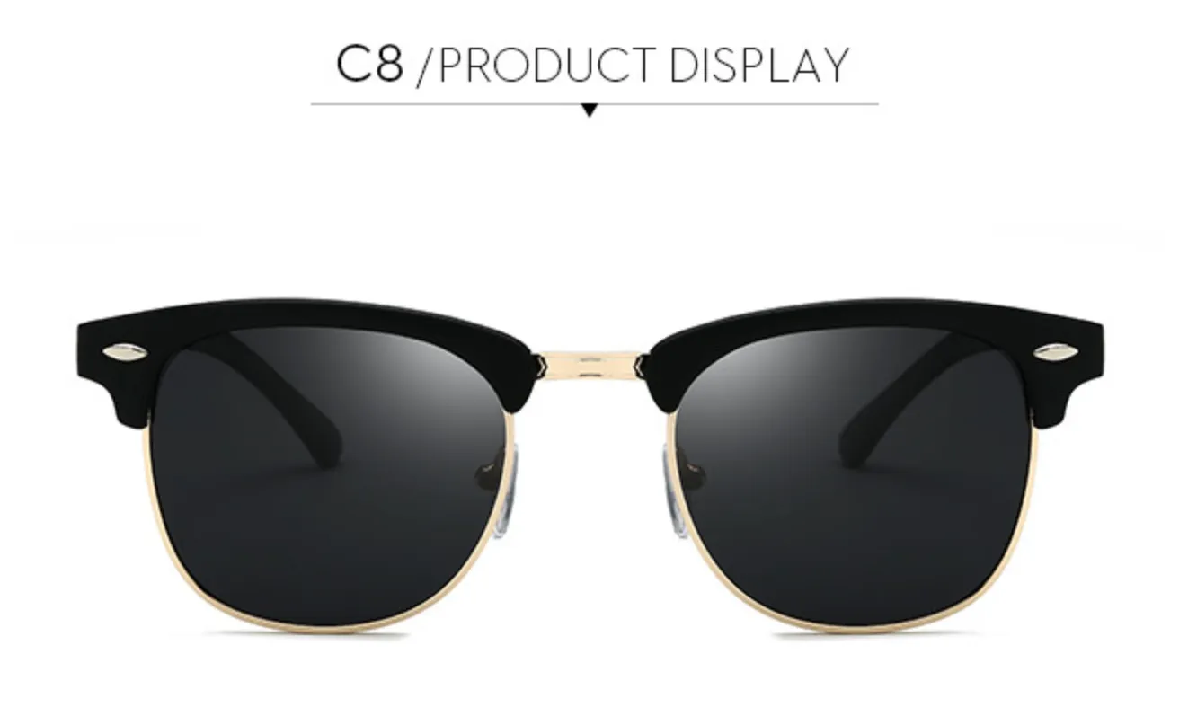 Classic Semi Rimless Designer Sunglasses for Men