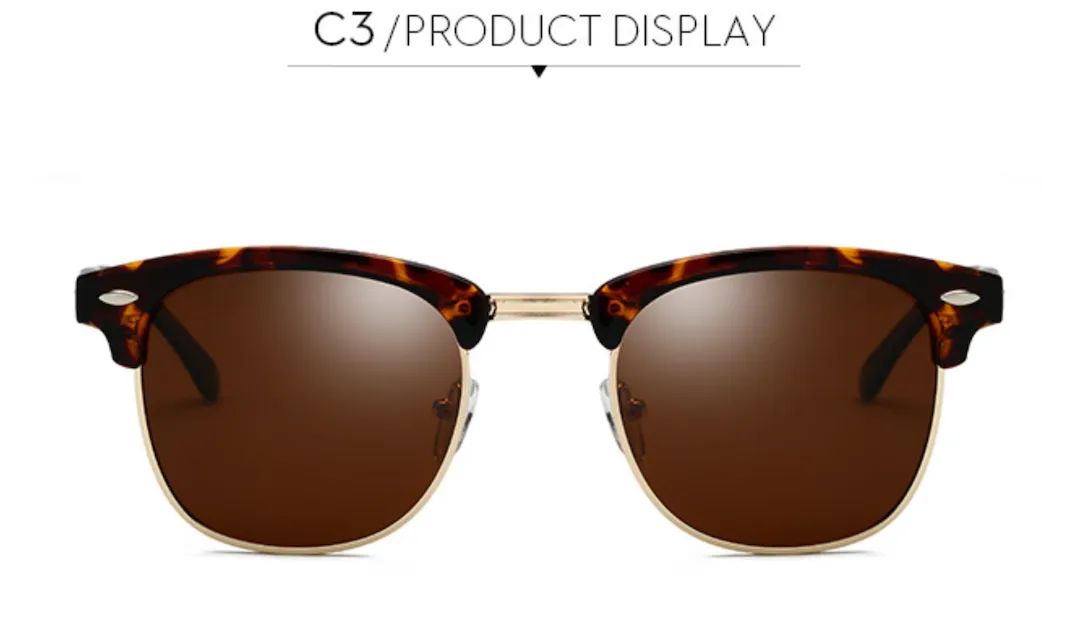 Classic Semi Rimless Designer Sunglasses for Men