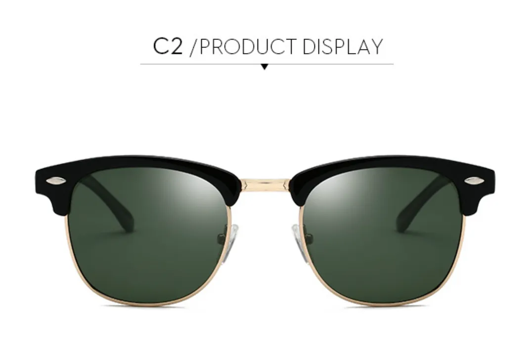 Classic Semi Rimless Designer Sunglasses for Men
