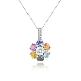 Colour Sapphire and Diamond Pendant