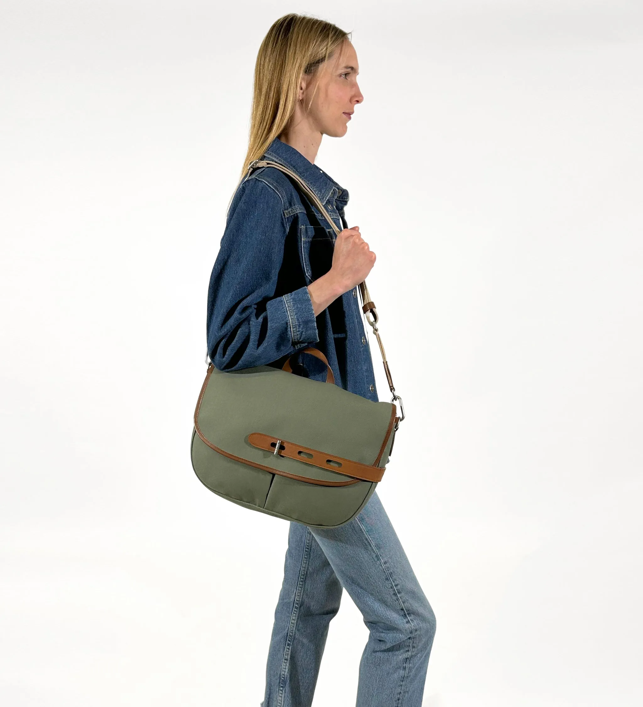 Crossbody Bag Double Twi Double Twill M Caramel-Tonique