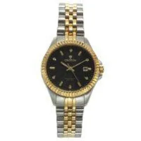 Croton Womens Stainless Steel  Two Tone Diamond Marker Watch