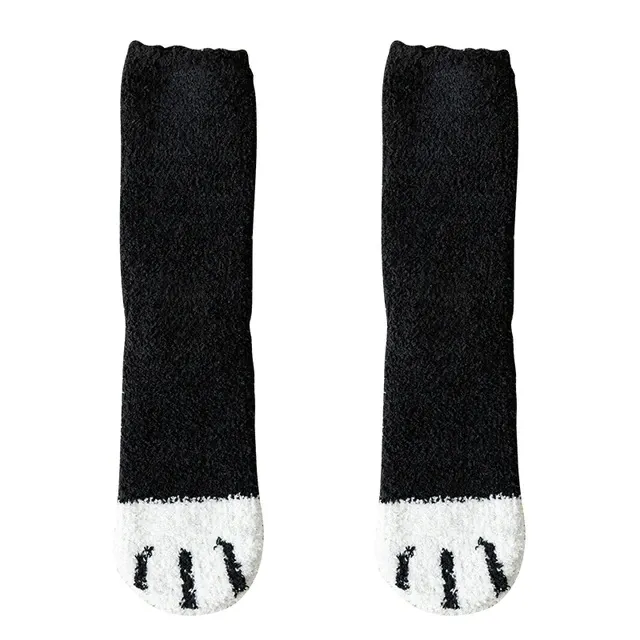 Cute style cat paw pattern women cotton socks