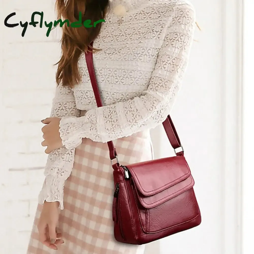 Cyflymder Women's Crossbody Bag Shoulder Bag Messenger Bag PU Leather Outdoor Daily Holiday Zipper Large Capacity Waterproof Lightweight