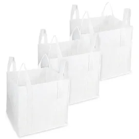 Deco Express Garden Waste Bags - Heavy Duty Bags - White 1T - 3 Pack
