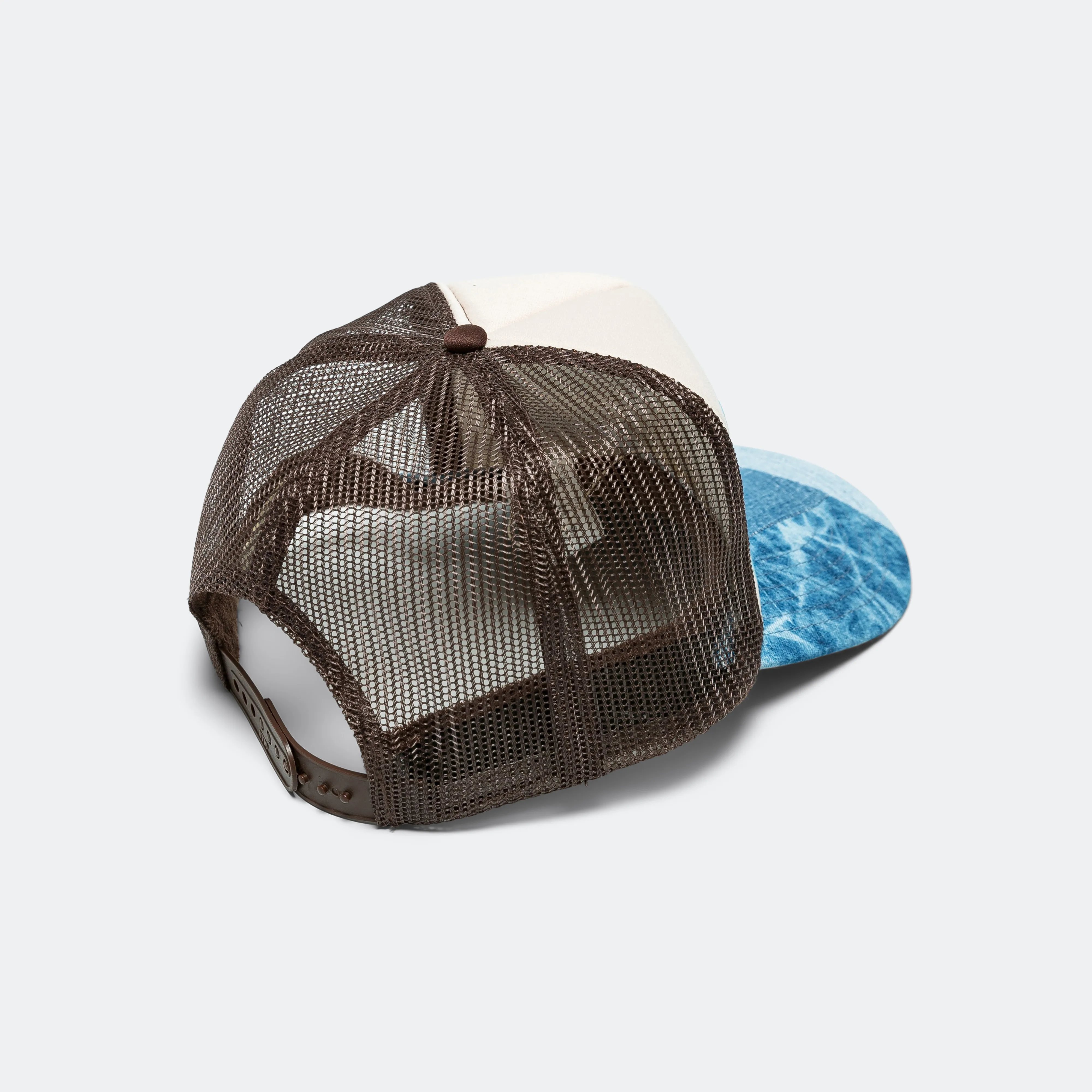 DENIM REPAIR SERVICE Denim Re-Construct Trucker Cap - Ecru/Brown
