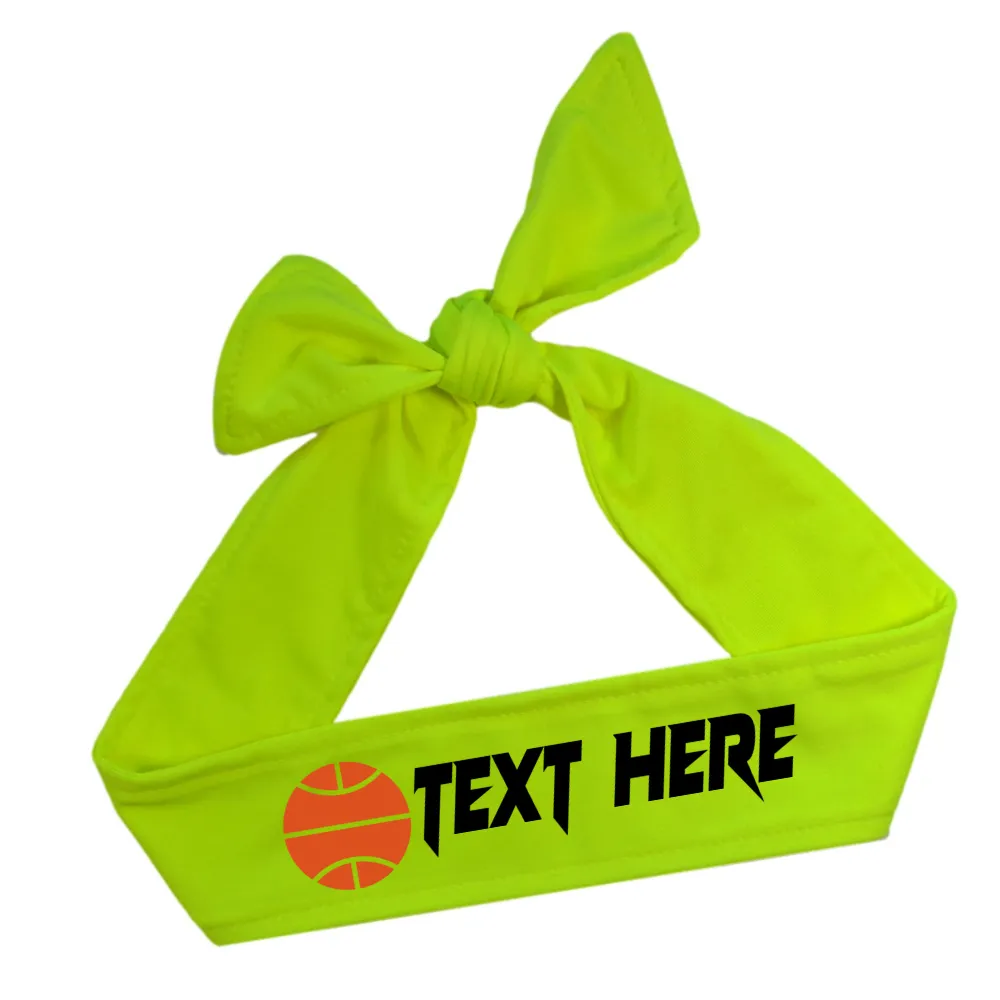 Design Your Own Basketball Tie Back Headband with VINYL Text - Quantity Discounts