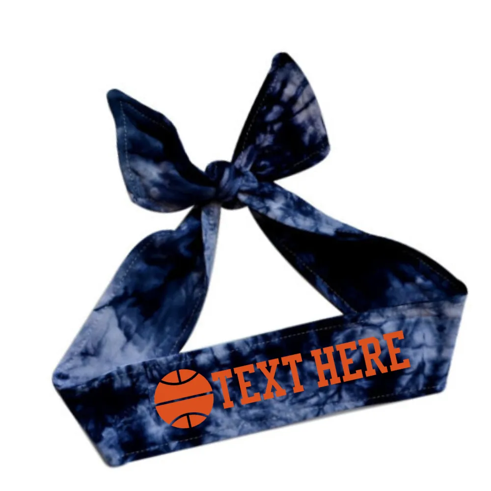 Design Your Own Basketball Tie Back Headband with VINYL Text - Quantity Discounts