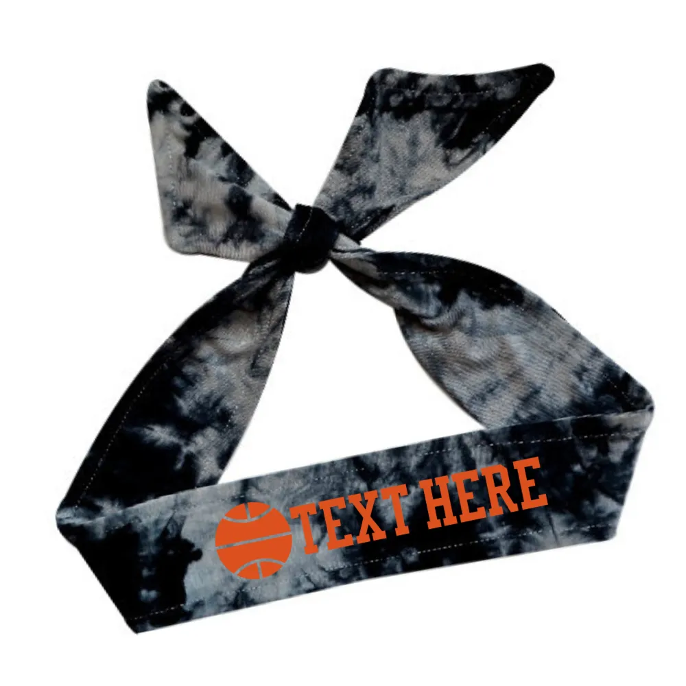 Design Your Own Basketball Tie Back Headband with VINYL Text - Quantity Discounts