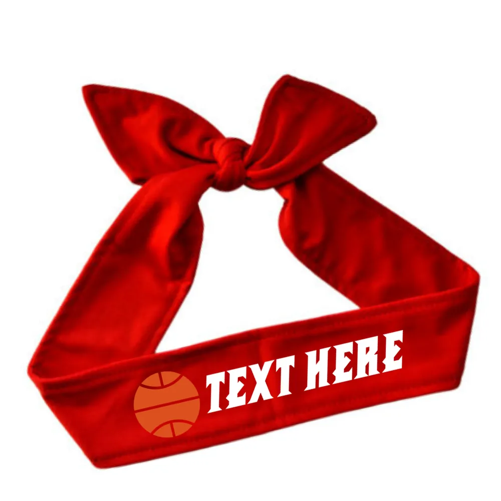 Design Your Own Basketball Tie Back Headband with VINYL Text - Quantity Discounts