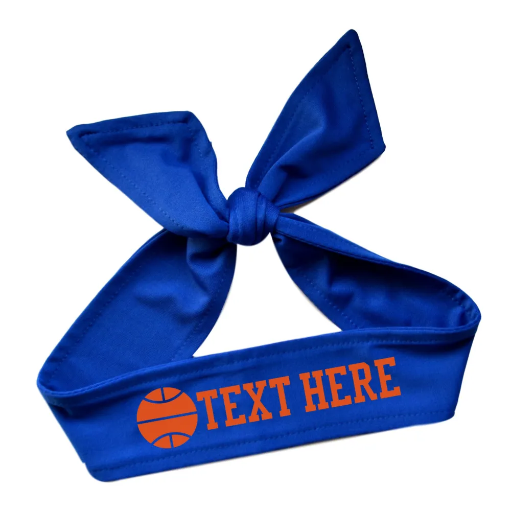 Design Your Own Basketball Tie Back Headband with VINYL Text - Quantity Discounts