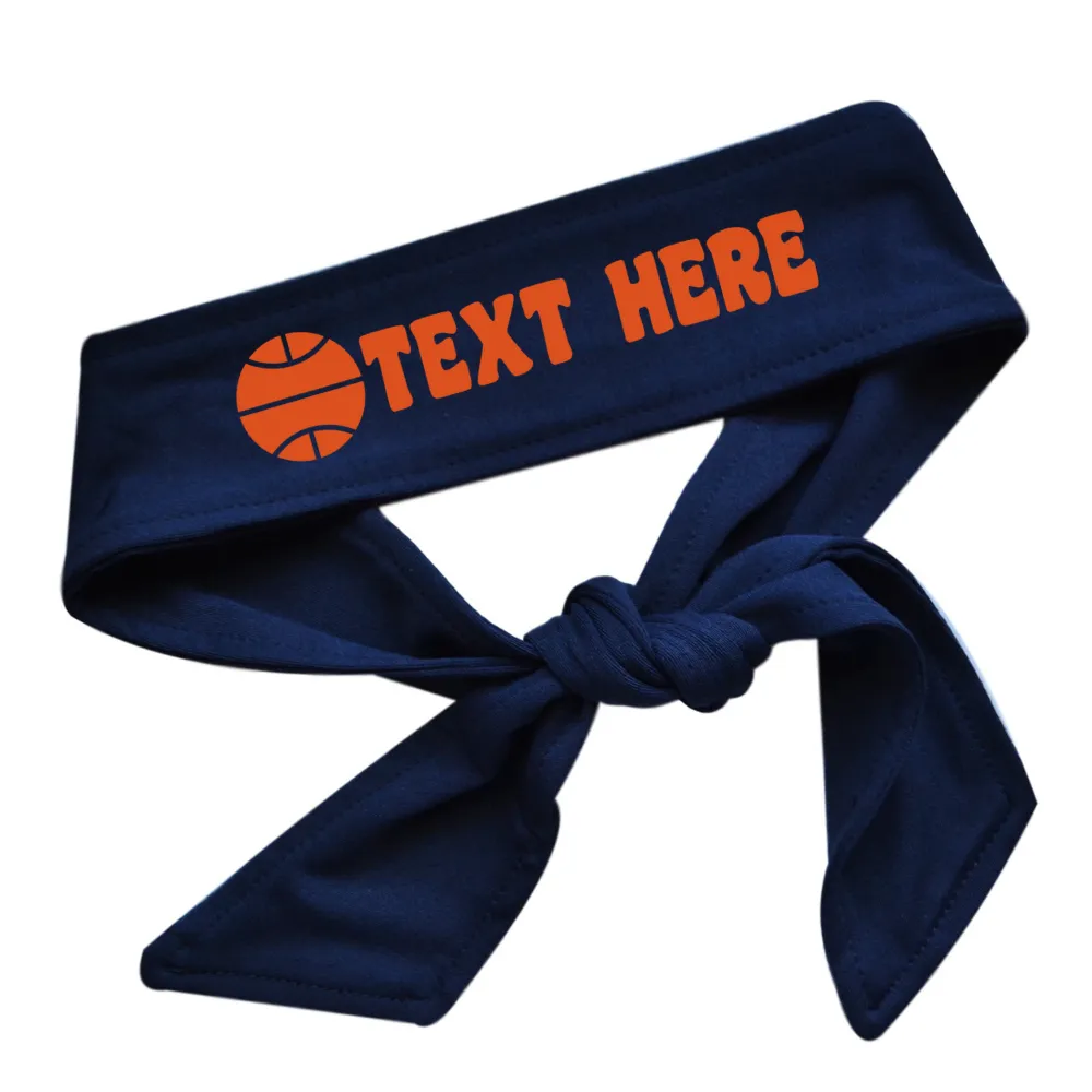 Design Your Own Basketball Tie Back Headband with VINYL Text - Quantity Discounts
