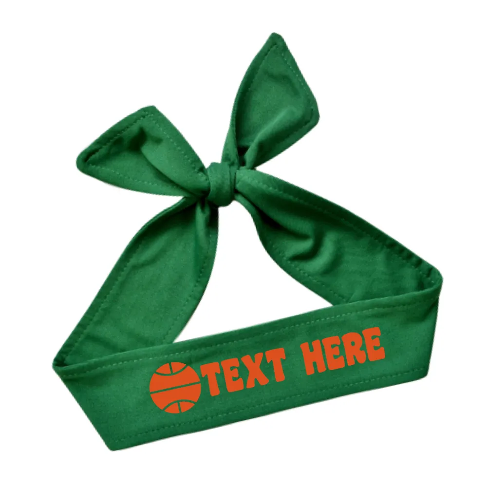 Design Your Own Basketball Tie Back Headband with VINYL Text - Quantity Discounts