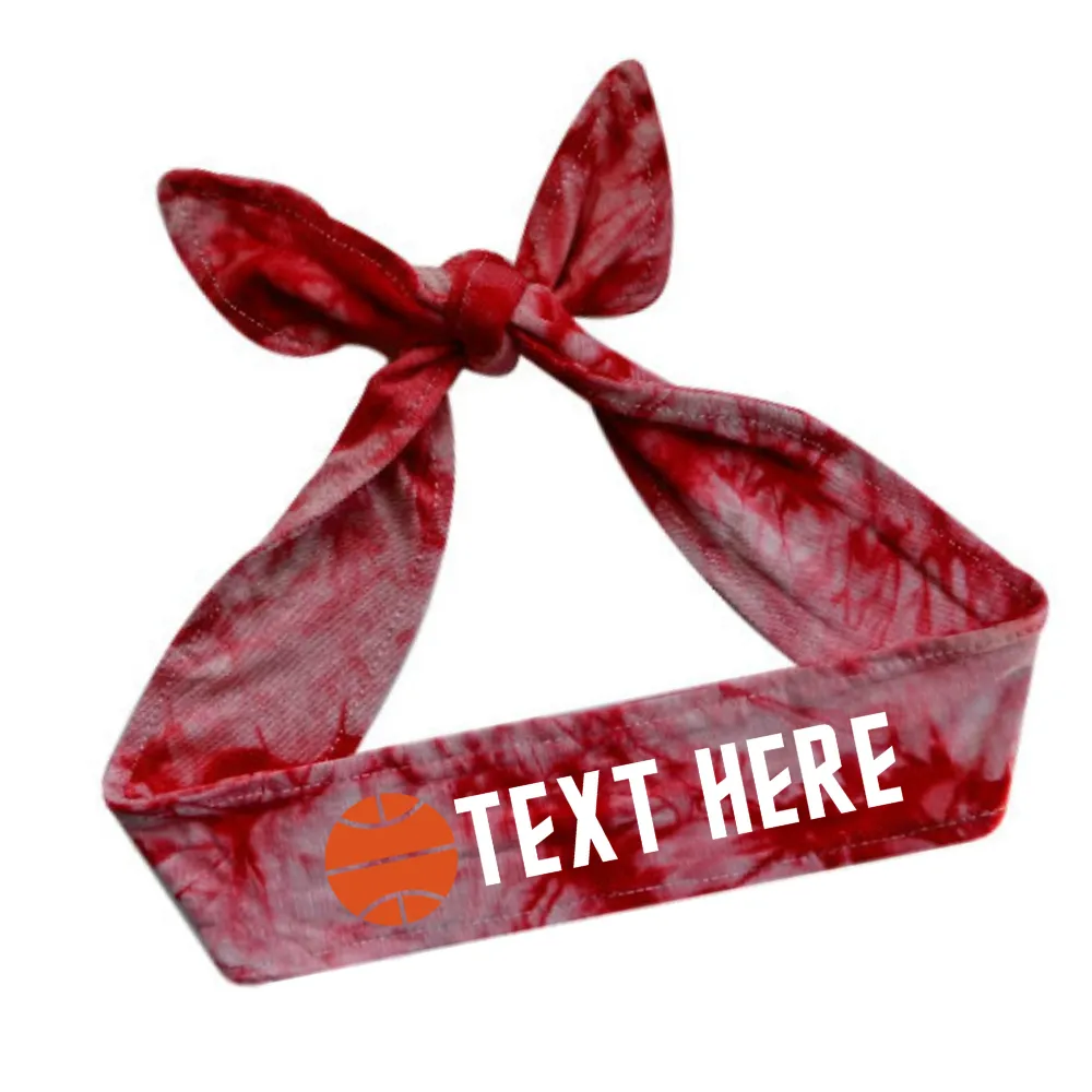Design Your Own Basketball Tie Back Headband with VINYL Text - Quantity Discounts