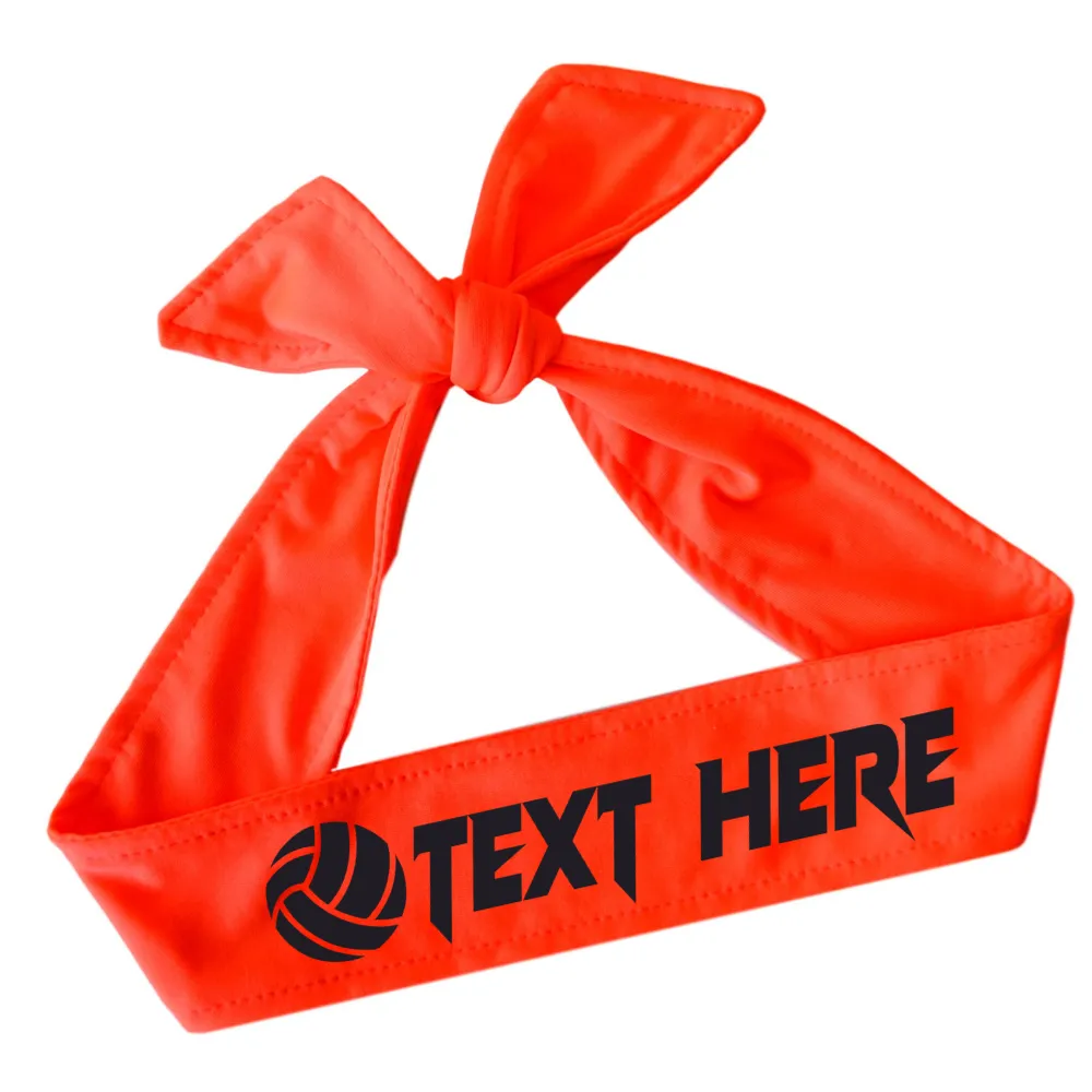 Design Your Own Volleyball Tie Back Headband with VINYL Text - Quantity Discounts