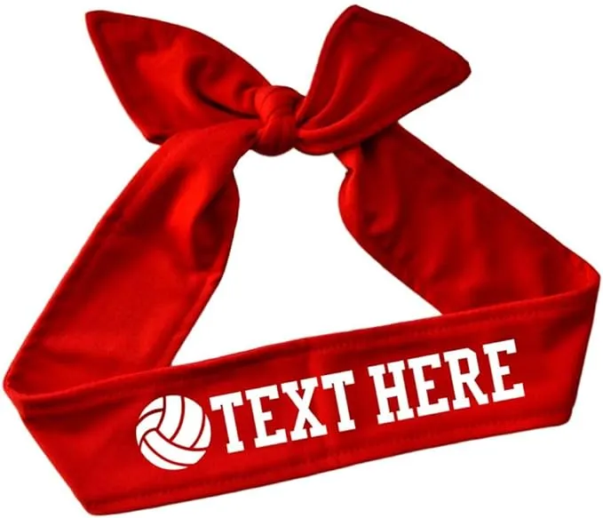 Design Your Own Volleyball Tie Back Headband with VINYL Text - Quantity Discounts