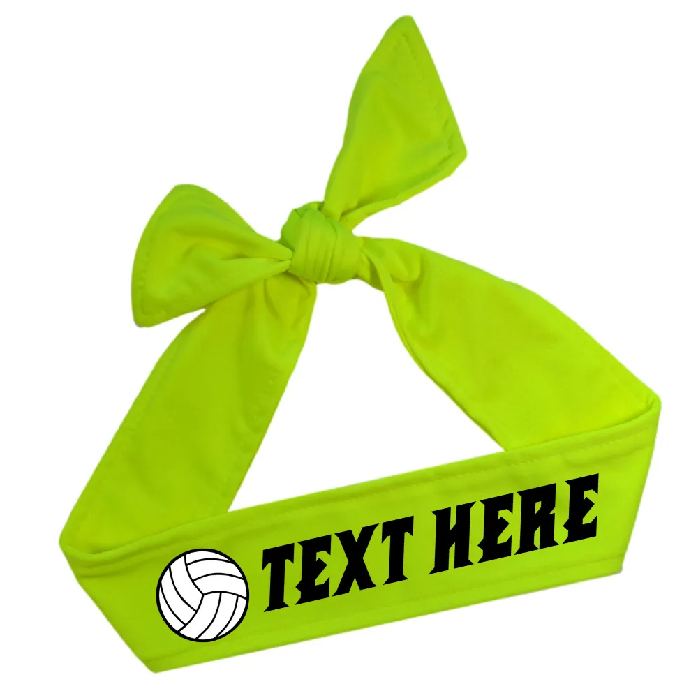 Design Your Own Volleyball Tie Back Headband with VINYL Text - Quantity Discounts