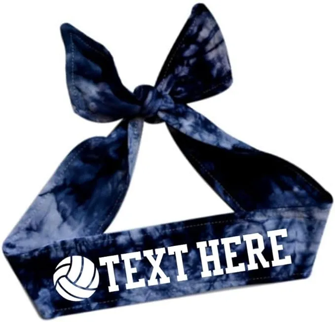 Design Your Own Volleyball Tie Back Headband with VINYL Text - Quantity Discounts