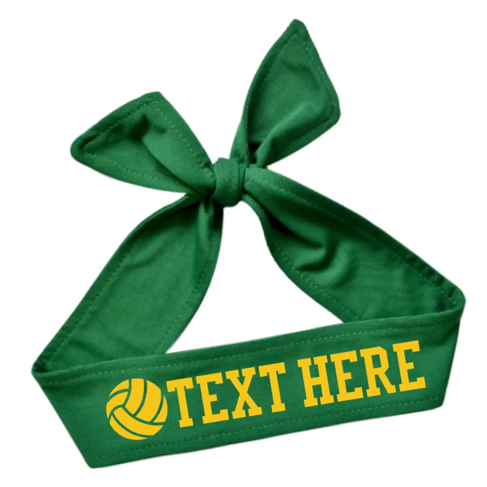 Design Your Own Volleyball Tie Back Headband with VINYL Text - Quantity Discounts
