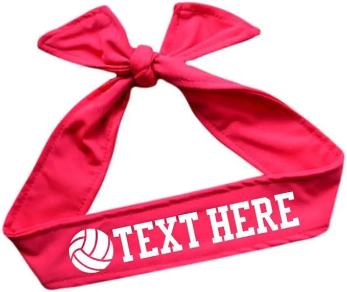 Design Your Own Volleyball Tie Back Headband with VINYL Text - Quantity Discounts