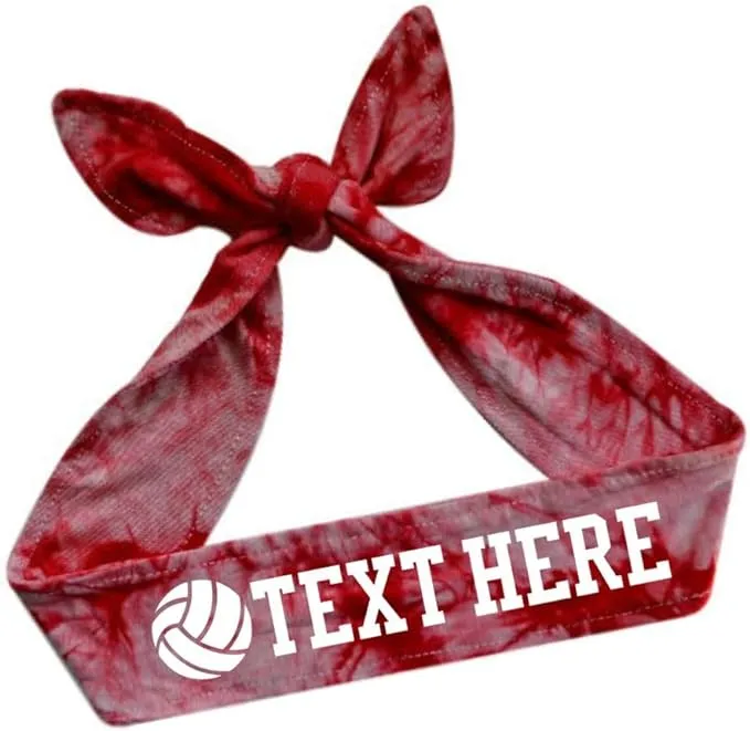 Design Your Own Volleyball Tie Back Headband with VINYL Text - Quantity Discounts
