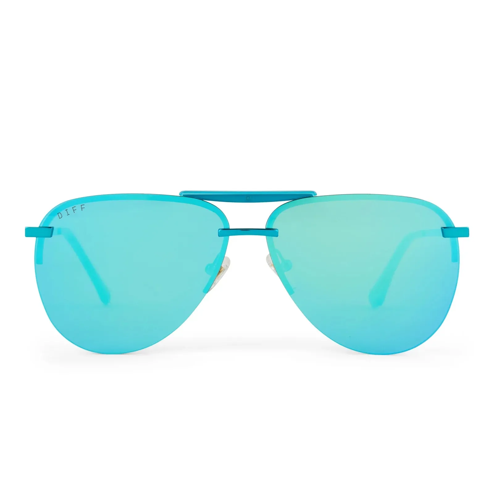 DIFF Tahoe Sunglasses - Turquoise Metallic   Teal Mirror Polarized