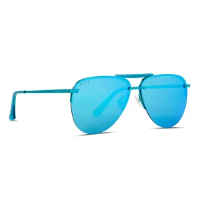 DIFF Tahoe Sunglasses - Turquoise Metallic   Teal Mirror Polarized