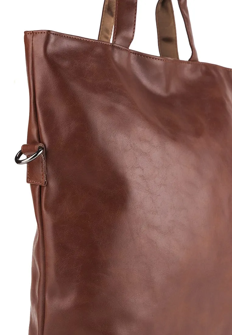 Distressed Leather Hitch Totepack - Camel