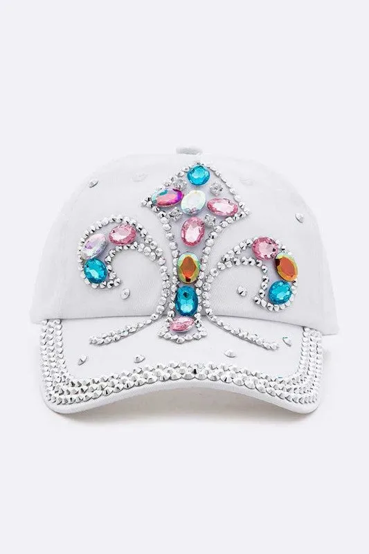 DIVA Crystal Embellished Denim Cap