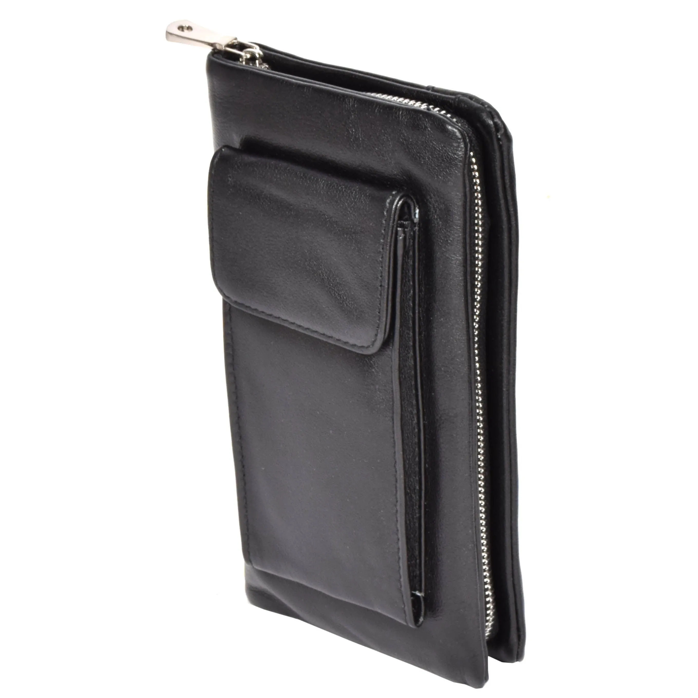 DR618 Genuine Leather Wrist Clutch Bag Black