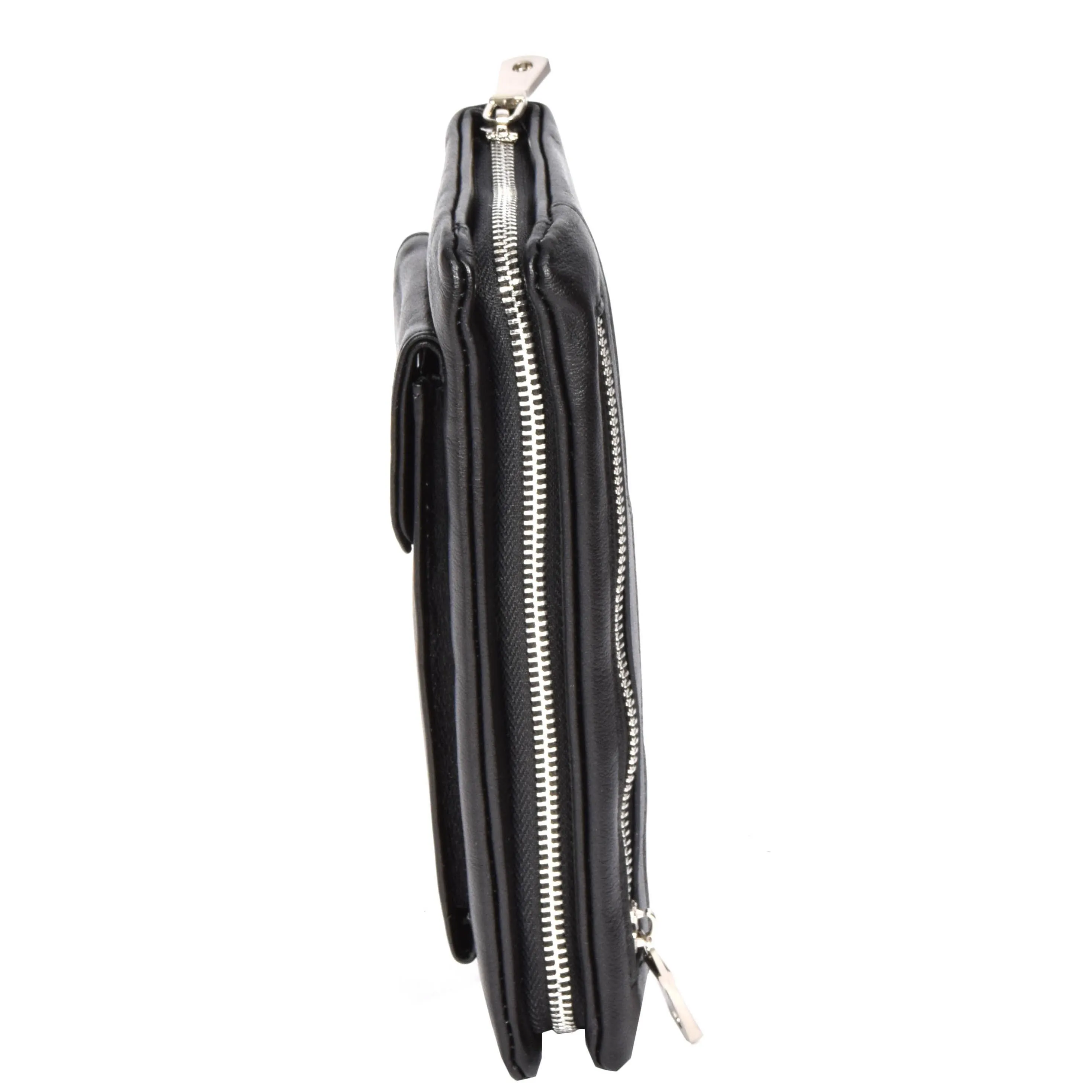 DR618 Genuine Leather Wrist Clutch Bag Black