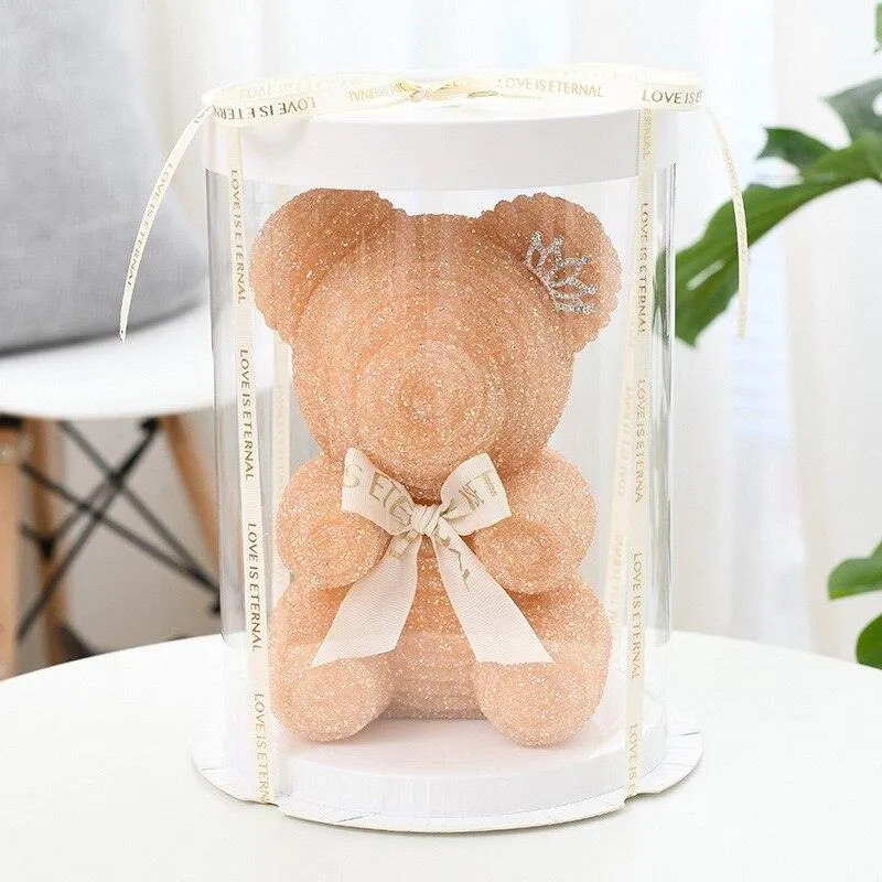 Elegant Handcrafted Crystal Bears - Exquisite 25cm Keepsakes for Memorable Moments