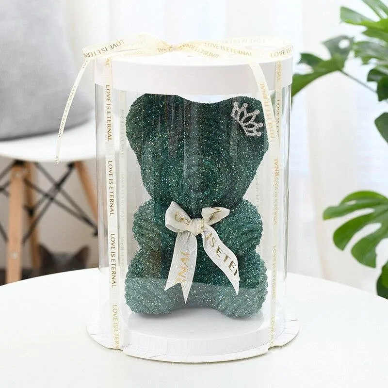 Elegant Handcrafted Crystal Bears - Exquisite 25cm Keepsakes for Memorable Moments