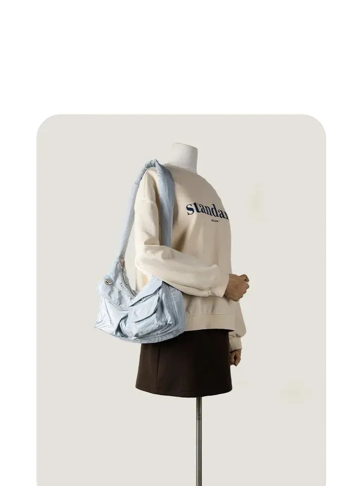 Fashion Solid Color Handbags Casual Versatile Nylon Women Crossbody Bags Designer New Multi Pockets Shoulder Bag Luxury