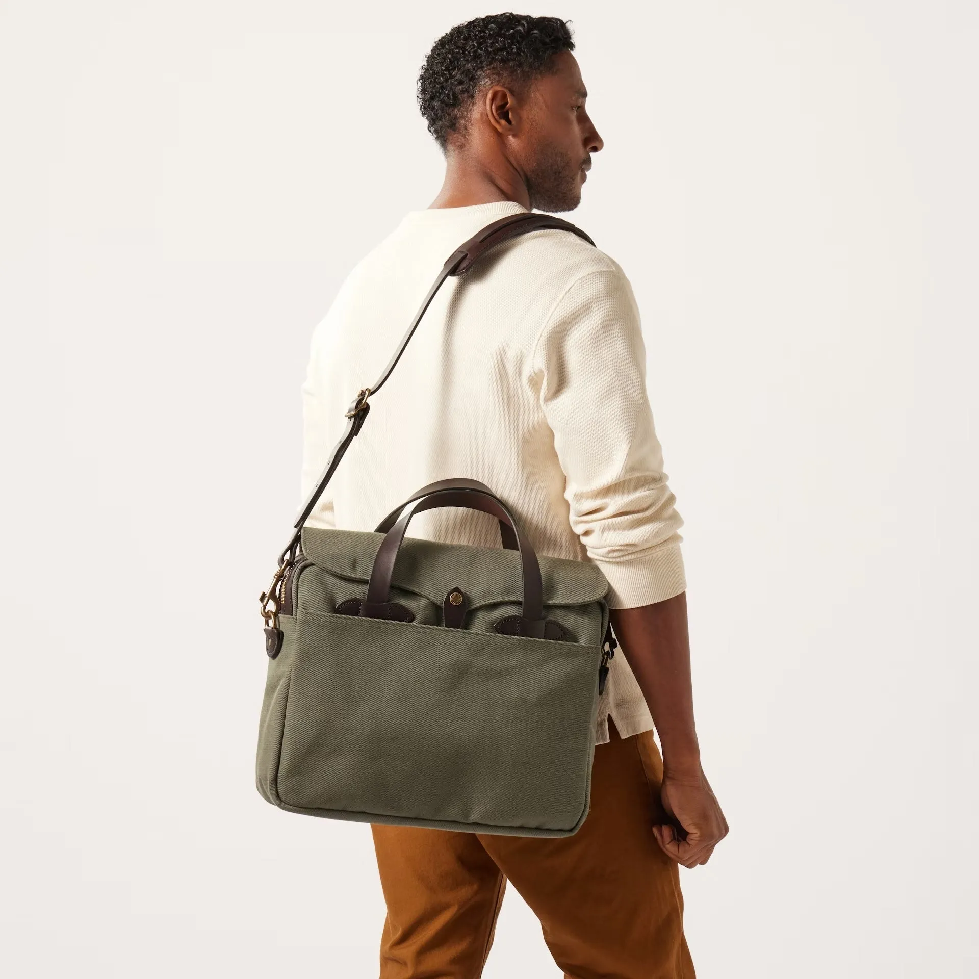 Filson Rugged Twill Original Briefcase in Ottergreen