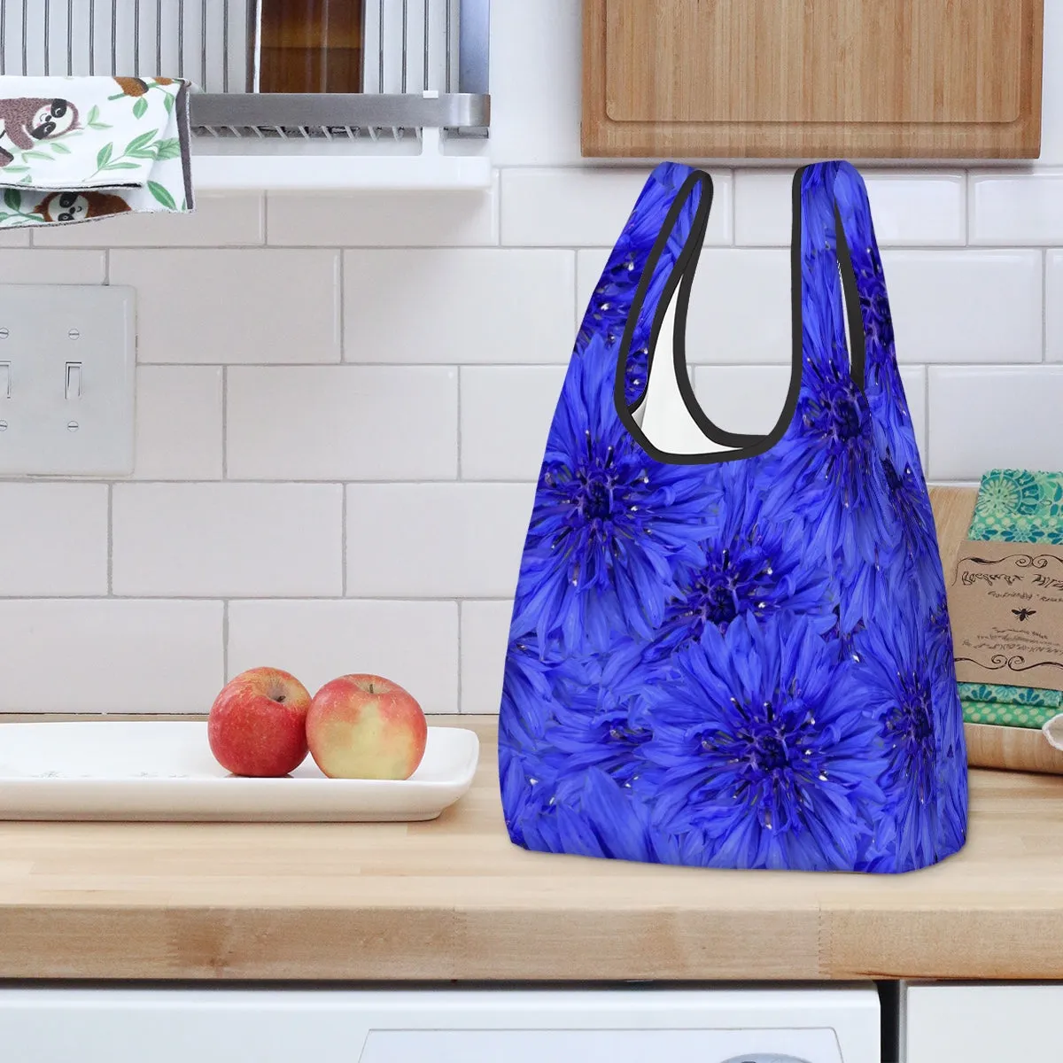 Folding Shopping Bag (Polyester with storage pouch) Cornflower 2