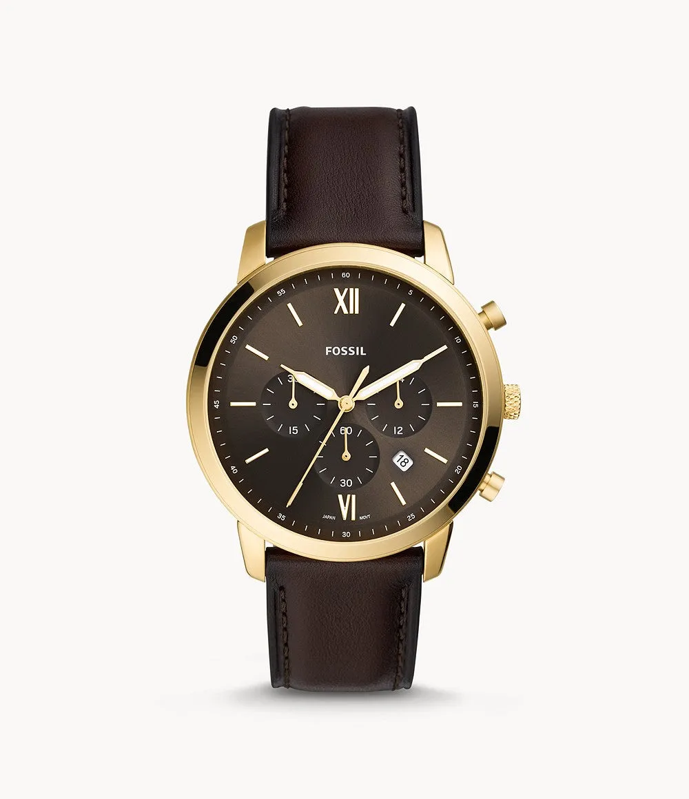 Fossil FS5763  Neutra Brown Leather Strap Men Watches Lexor Miami