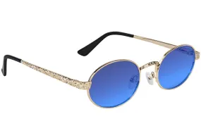Glassy Zion Premium Sunglasses - Gold/Blue Lens