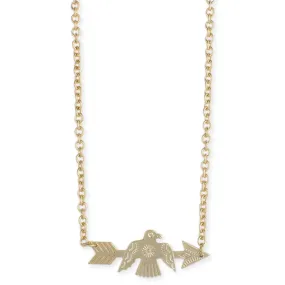 Gold Bird and Arrow Necklace