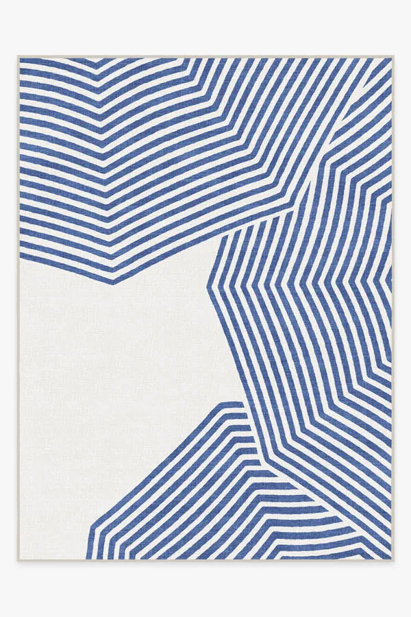 Gray Malin Outdoor Beach Club Navy & Ivory Rug