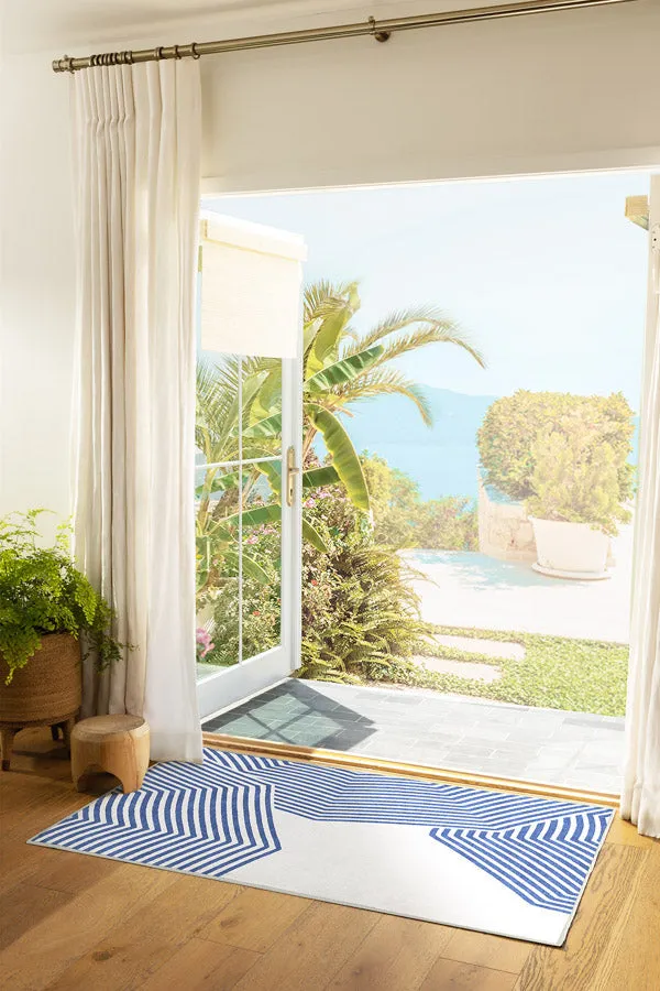 Gray Malin Outdoor Beach Club Navy & Ivory Rug