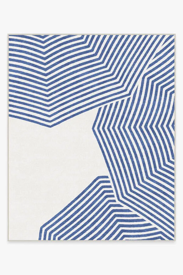 Gray Malin Outdoor Beach Club Navy & Ivory Rug